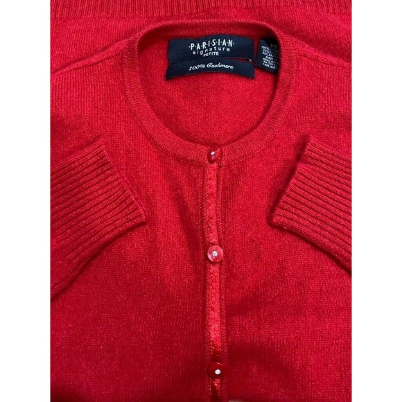 Parisian Signature 100% Cashmere Button Cardigan Womens Sweater Size PS - Picture 4 of 12